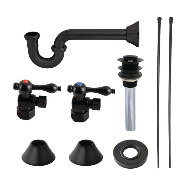 Plumbing Sink Trim Kit with PTrap and Drain, Matte Black, Kingston Brass, Mfr#: CC43100VKB30